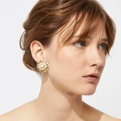 Gas Bijoux Leonie earrings gold - Cultured pearls^Femme Boucles D'oreilles|Boucles D'oreilles