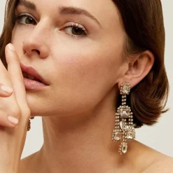 Gas Bijoux Leonore strass earrings gold^Femme Boucles D'oreilles|Boucles D'oreilles