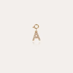 Gas Bijoux Letter A pendant charms strass gold^ Colliers & Bracelets Lettres Découvrir