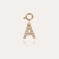 Gas Bijoux Letter A pendant charms strass gold^ Colliers & Bracelets Lettres Découvrir