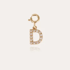 Gas Bijoux Letter D pendant charms strass gold^ Colliers & Bracelets Lettres Découvrir