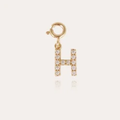 Gas Bijoux Letter H pendant charms strass gold^ Colliers & Bracelets Lettres Découvrir