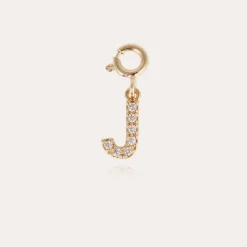 Gas Bijoux Letter J pendant charms strass gold^ Colliers & Bracelets Lettres Découvrir