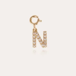 Gas Bijoux Letter N pendant charms strass gold^ Colliers & Bracelets Lettres Découvrir