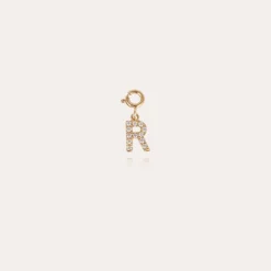 Gas Bijoux Letter R pendant charms strass gold^ Colliers & Bracelets Lettres Découvrir
