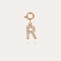 Gas Bijoux Letter R pendant charms strass gold^ Colliers & Bracelets Lettres Découvrir