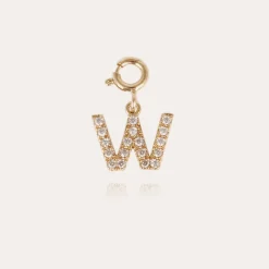 Gas Bijoux Letter W pendant charms strass gold^ Colliers & Bracelets Lettres Découvrir