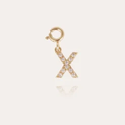 Gas Bijoux Letter X pendant charms strass doré^ Colliers & Bracelets Lettres Découvrir