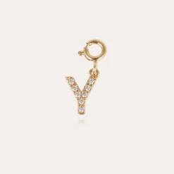 Gas Bijoux Letter Y pendant charms strass gold^ Colliers & Bracelets Lettres Découvrir