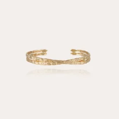 Gas Bijoux Liane crossed bangle bracelet mini gold^Femme Bracelets|Bijoux Dorés