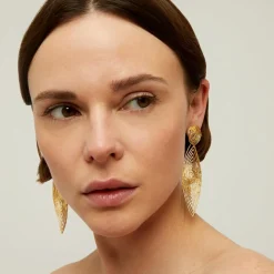 Gas Bijoux Longwave earrings small size gold^Femme Boucles D'oreilles|Bijoux Dorés