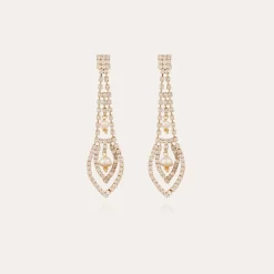 Gas Bijoux Lucia strass earrings gold^Femme Boucles D'oreilles