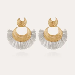 Gas Bijoux Luna Wave raffia earrings gold^Femme Boucles D'oreilles