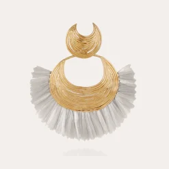 Gas Bijoux Luna Wave raffia earrings gold^Femme Boucles D'oreilles