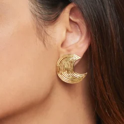 Gas Bijoux Luna Wave studs earrings gold^Femme Boucles D'oreilles|Bijoux Dorés