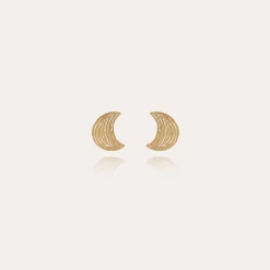 Gas Bijoux Luna Wave studs earrings small size gold^Femme Boucles D'oreilles|Bijoux Dorés