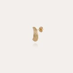 Gas Bijoux Luna Wave studs earrings small size gold^Femme Boucles D'oreilles|Bijoux Dorés