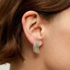 Gas Bijoux Luna Wave studs earrings small size silver^Femme Boucles D'oreilles|Bijoux Argentés