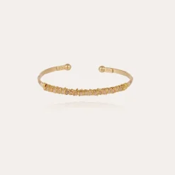 Gas Bijoux Lyre bangle bracelet small size gold - Pink Quartz^Femme Bracelets