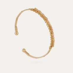 Gas Bijoux Lyre bangle bracelet small size gold - Pink Quartz^Femme Bracelets