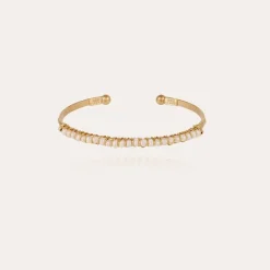 Gas Bijoux Lyre bangle bracelet small size gold - White Mother-of-pearl^Femme Bracelets