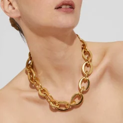 Gas Bijoux Maille Ovale necklace medium size gold^Femme Colliers|Bijoux Dorés