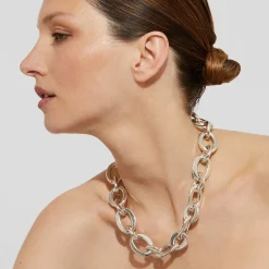 Gas Bijoux Maille Ovale necklace medium size silver^Femme Colliers|Bijoux Argentés