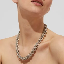 Gas Bijoux Maille rond entrecroisé necklace silver^Femme Colliers|Bijoux Argentés