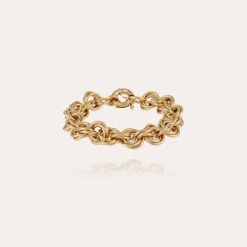 Gas Bijoux Maille rond entrecroise large size bracelet gold^Femme Bracelets|Bijoux Dorés