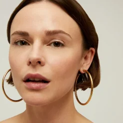 Gas Bijoux Maori hoop earrings large size gold^Femme Boucles D'oreilles|Bijoux Dorés