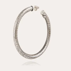 Gas Bijoux Maoro hoop earrings large size silver^Femme Boucles D'oreilles