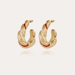Gas Bijoux Meltem enamel earrings gold^Femme Boucles D'oreilles