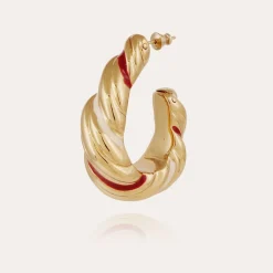 Gas Bijoux Meltem enamel earrings gold^Femme Boucles D'oreilles