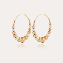Gas Bijoux Multiperla hoop earrings bicolor^Femme Boucles D'oreilles