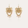 Gas Bijoux Oaxaca heart earrings gold - White Mother-of-pearl^Femme Boucles D'oreilles