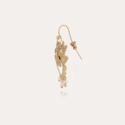 Gas Bijoux Oaxaca heart earrings gold - White Mother-of-pearl^Femme Boucles D'oreilles