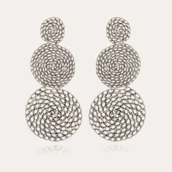 Gas Bijoux Onde Gourmette double earrings silver^Femme Boucles D'oreilles|Bijoux Argentés