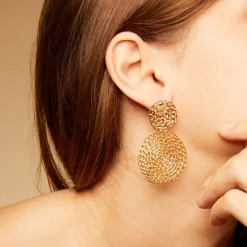 Gas Bijoux Onde Gourmette earrings small size gold^Femme Boucles D'oreilles|Bijoux Dorés