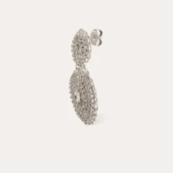 Gas Bijoux Onde gourmette strass earrings silver^Femme Boucles D'oreilles
