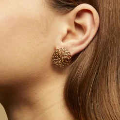 Gas Bijoux Onde Gourmette studs earrings gold^Femme Boucles D'oreilles|Bijoux Dorés