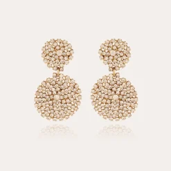 Gas Bijoux Onde Lucky strass earrings small size gold^Femme Boucles D'oreilles