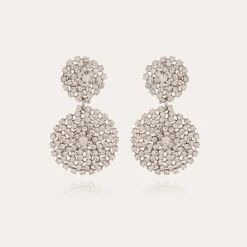 Gas Bijoux Onde Lucky strass earrings small size silver^Femme Boucles D'oreilles