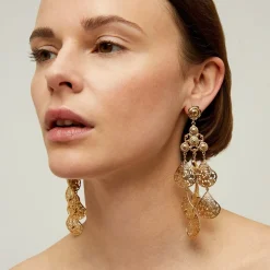 Gas Bijoux Orferia earrings large size gold^Femme Boucles D'oreilles