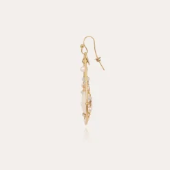 Gas Bijoux Orphee earrings mini gold - Withe Mother-of-pearl^Femme Boucles D'oreilles