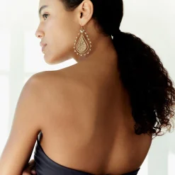 Gas Bijoux Orphia earrings gold - White Mother-of-pearl^Femme Boucles D'oreilles