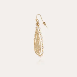 Gas Bijoux Orphia earrings gold - White Mother-of-pearl^Femme Boucles D'oreilles