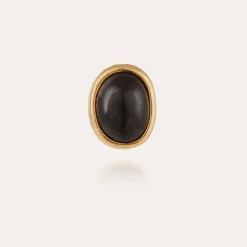 Gas Bijoux Ovo studs earrings gold - Black Basalt^Femme Boucles D'oreilles