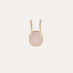 Gas Bijoux Pendant serti gold - Pink Quartz^ Scapulaire & Billy Découvrir