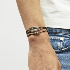 Gas Bijoux Penna bracelet large size silver^Homme Bracelets Cordons Homme