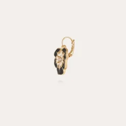 Gas Bijoux Pensee enamel earrings gold^Femme Boucles D'oreilles